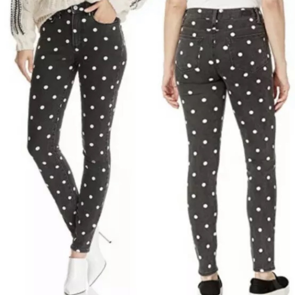 NWOT Paige Polka Dot Hoxton Ultra Skinny Jeans